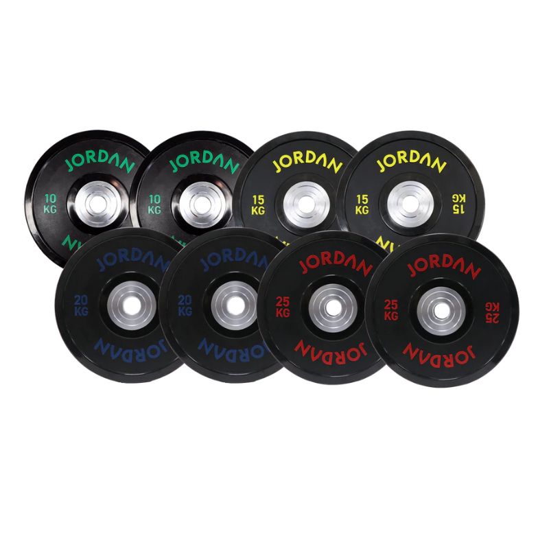 Jordan Urethane bumper plates black with coloured text