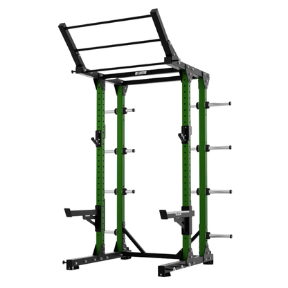 Exigo E80 Elite Half Rack 45 Degree Wing Pull Up Bar Attachment in green