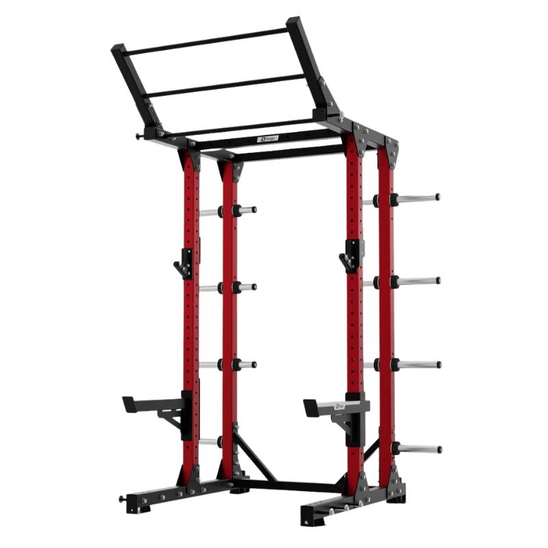 Exigo E80 Elite Half Rack 45 Degree Wing Pull Up Bar Attachment in red