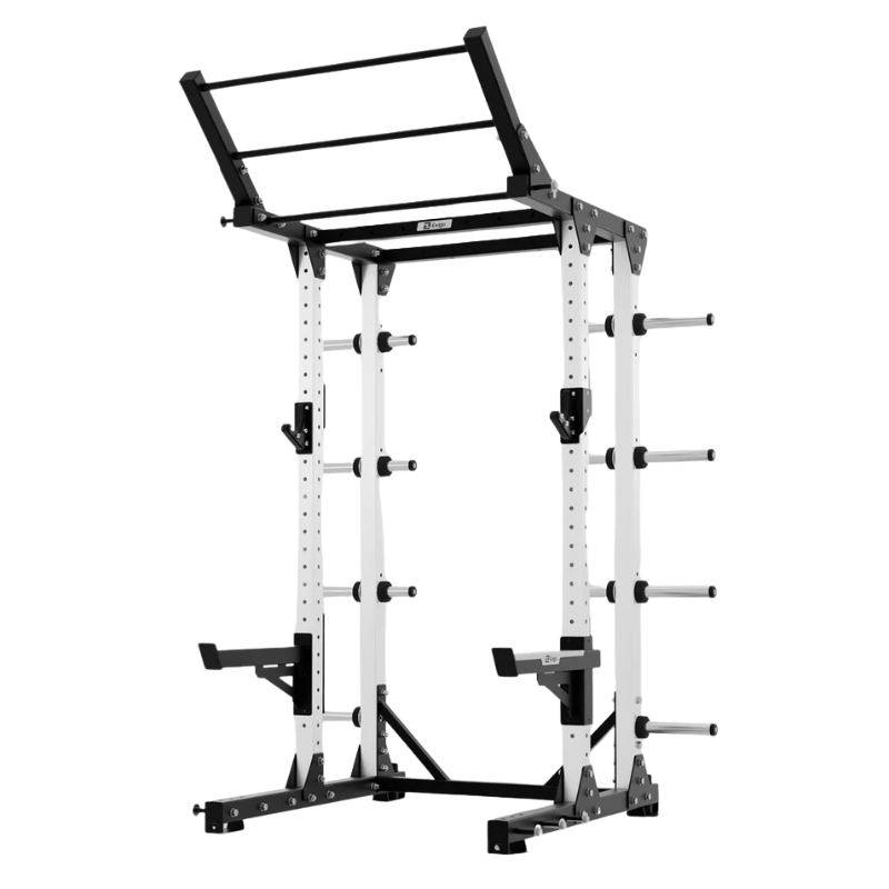 Exigo E80 Elite Half Rack 45 Degree Wing Pull Up Bar Attachment in white