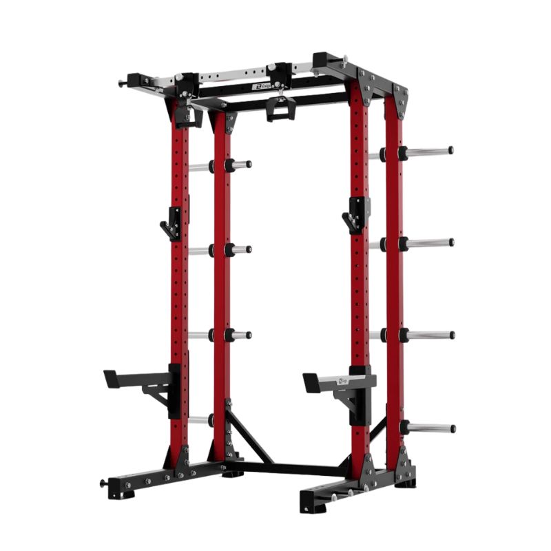 Exigo E80 Elite Half Rack Adjustable Pull Up Handles in red