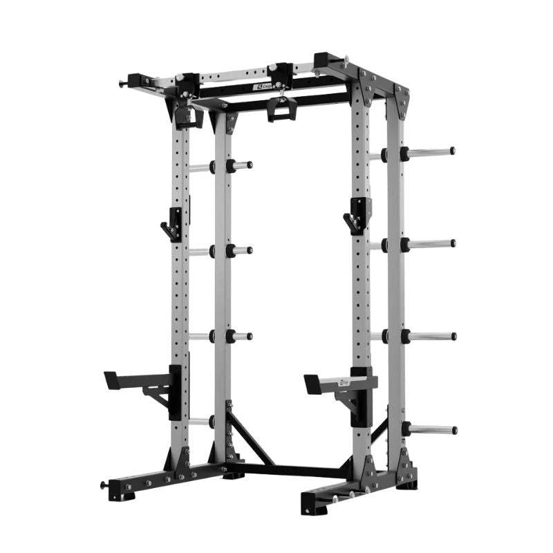 Exigo E80 Elite Half Rack Adjustable Pull Up Handles in silver
