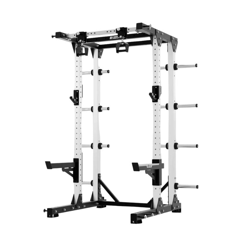 Exigo E80 Elite Half Rack Adjustable Pull Up Handles in white