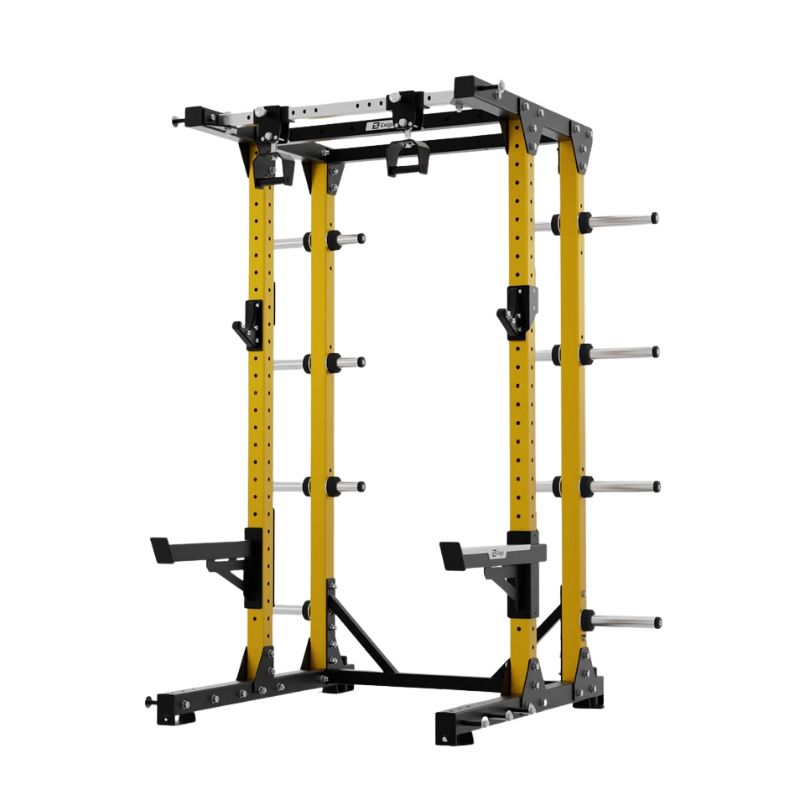 Exigo E80 Elite Half Rack Adjustable Pull Up Handles in yellow
