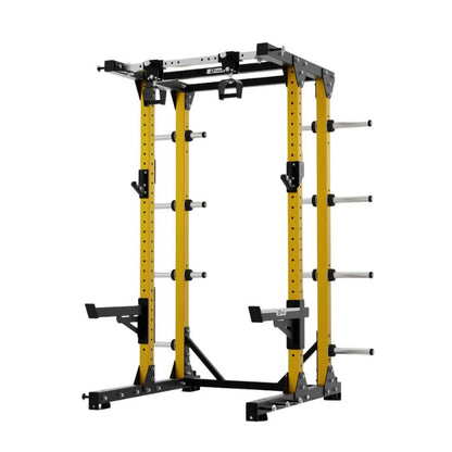 Exigo E80 Elite Half Rack Adjustable Pull Up Handles in yellow