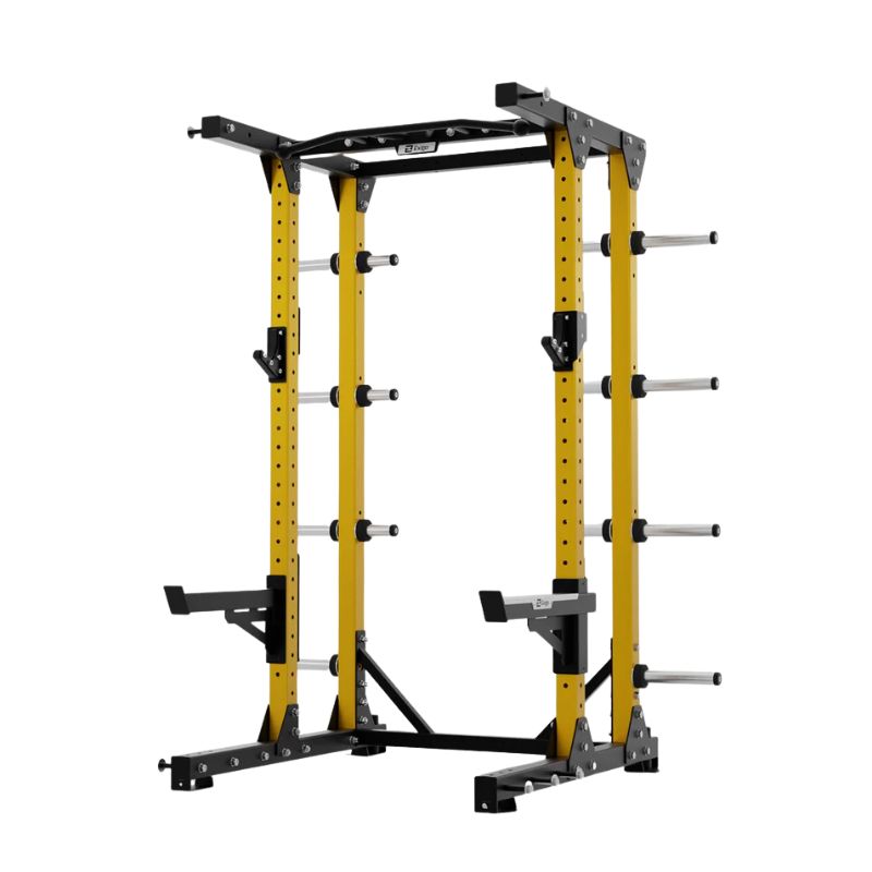 Exigo E80 Elite Half Rack Angled Pull Up Bar in yellow