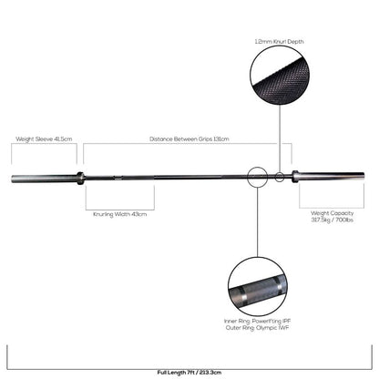 Gym Gear Standard 7ft Olympic Barbell