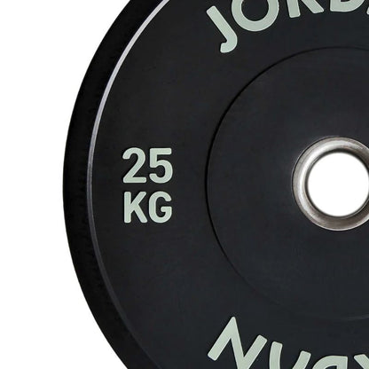 Jordan Black Rubber Bumper Plates close up 25kg