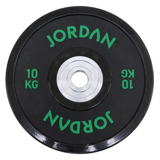 Jordan Black Urethane Competition Plates - green text 10kg