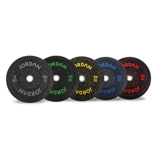 Jordan HG Black Rubber Bumper Plates - Coloured Fleck set