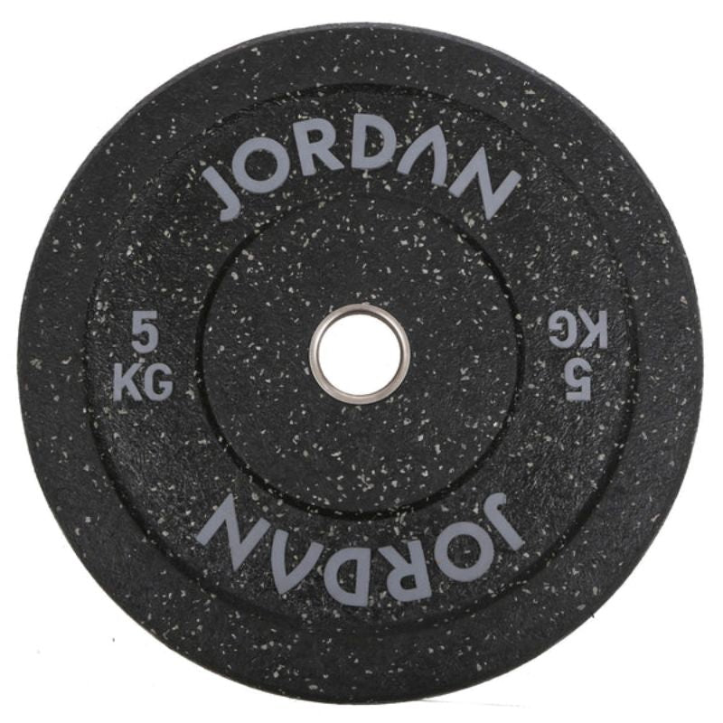 Jordan HG Black Rubber Bumper Plates - Coloured Fleck 5 kg grey fleck
