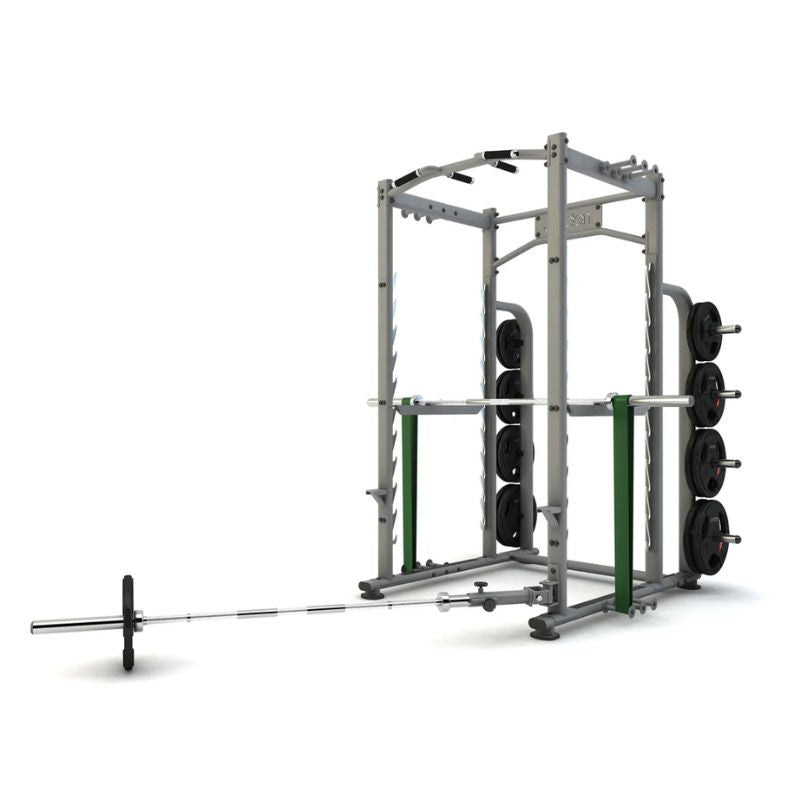 Jordan Power Rack With Land Mine Attachments Dipping Bars Band Training Loops and Chin Up Bar Landmine attachments