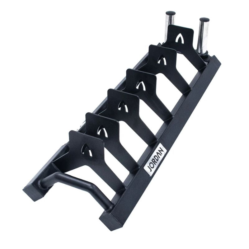 Jordan Weight Plate Toaster Storage Rack in Black view of the rack in black