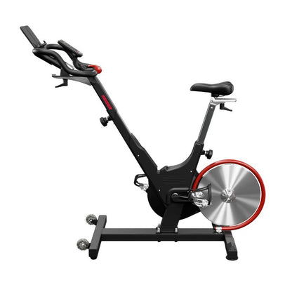 Keiser M3i Studio Plus Indoor Bike bluetooth studio display adjustable frame and fourway handle bars magnetic resistance side view