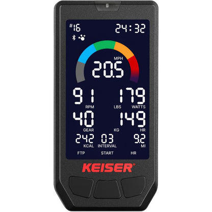 Keiser M3i Studio Plus Indoor Bike bluetooth studio display adjustable frame and fourway handle bars magnetic resistance picture of display monitor