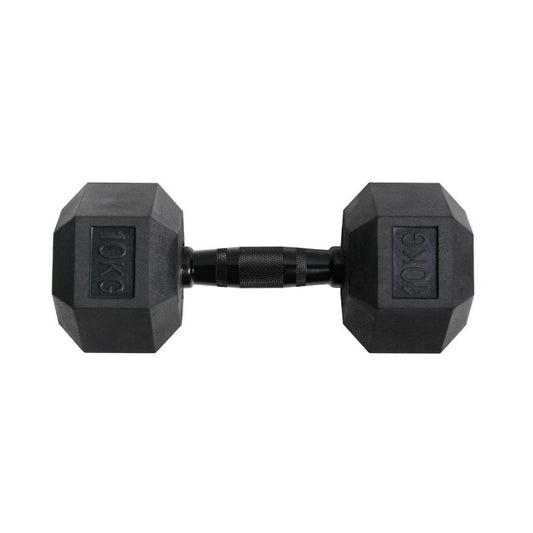 gym gear rubber hex dumbbells with black handle