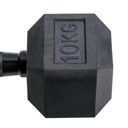 gym gear rubber hex dumbbells with black handle 10kg