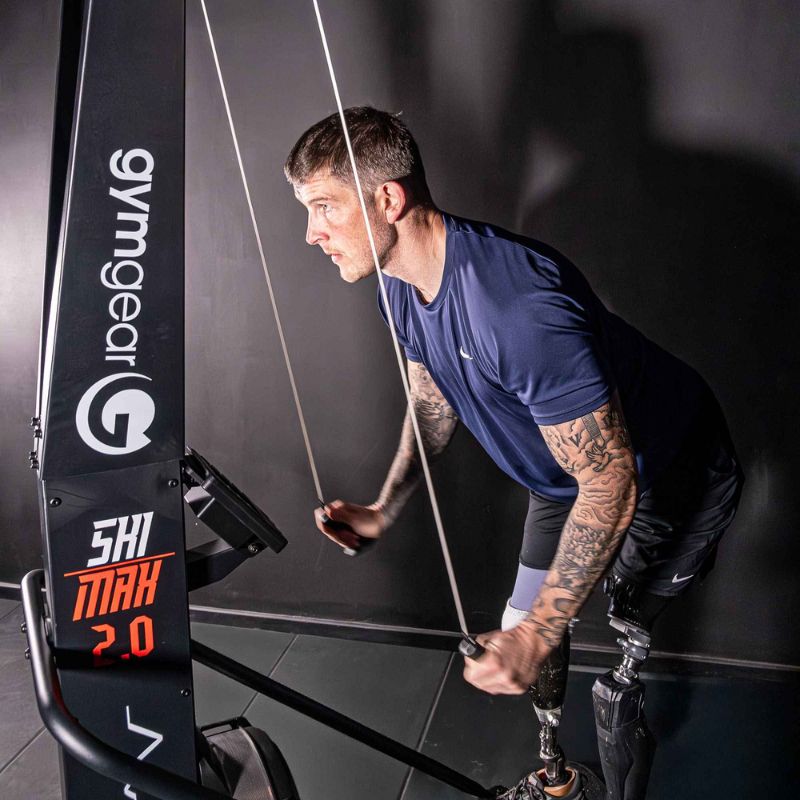 Gym Gear Ski Max 2.0 ski machine view of man using the ski machine